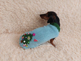 Christmas dressy coat with Christmas tree for dog,dachshund dressy Christmas sweater
