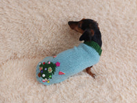 Christmas dressy coat with Christmas tree for dog,dachshund dressy Christmas sweater