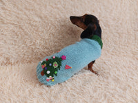 Christmas dressy coat with Christmas tree for dog,dachshund dressy Christmas sweater