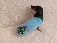Christmas dressy coat with Christmas tree for dog,dachshund dressy Christmas sweater