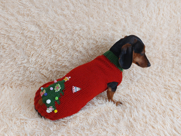 Christmas Tree Clothes For Pet Holiday Sweater With Christmas Tree For Dog