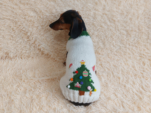 Christmas Tree Clothes For Pet Holiday Sweater With Christmas Tree For Dog