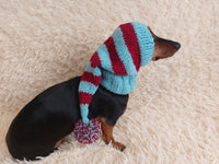 Christmas Santa Hat For Pet With Pompom Holiday Clothes Dog Hat