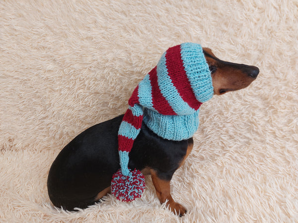 Christmas Santa Hat For Pet With Pompom Holiday Clothes Dog Hat