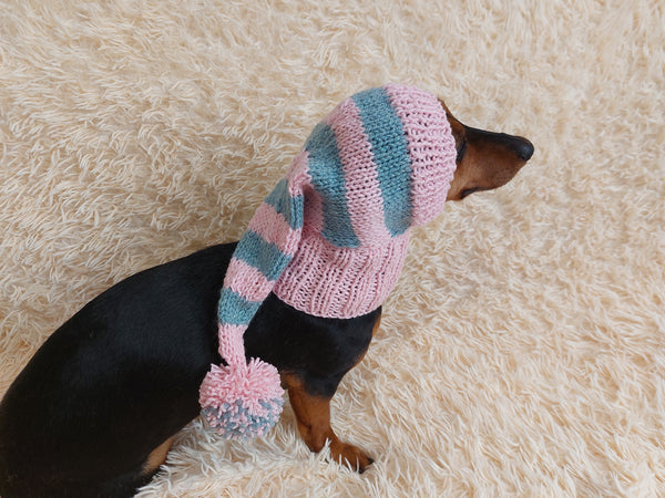 Christmas Santa Hat For Pet With Pompom Holiday Clothes Dog Hat
