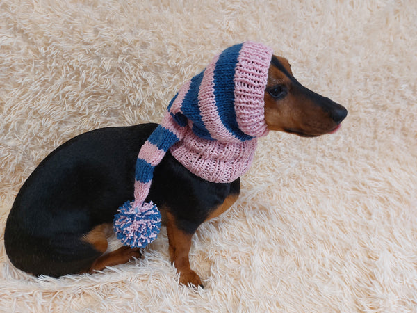 Christmas Santa Hat For Pet With Pompom Holiday Clothes Dog Hat