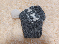 Snood hat wool for dogs with bones and pompom - warm dog ears wool hat-dachshund clothes snood hat with bones