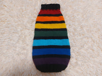 Rainbow striped dachshund sweater, rainbow dog clothes, knitted rainbow striped dachshund jumper
