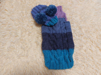 Pet Costume with Aran and Pom Poms Sweater and Hat Set of Dog Clothes