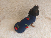 Pet clothes with cherries dog sweater with cherries