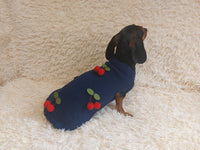 Pet clothes with cherries dog sweater with cherries