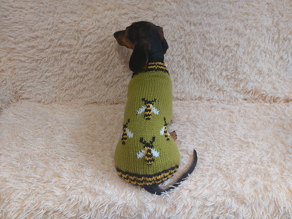 Pet clothes with bee sweater for dogs with wasp, bee dachshund clothes jumper