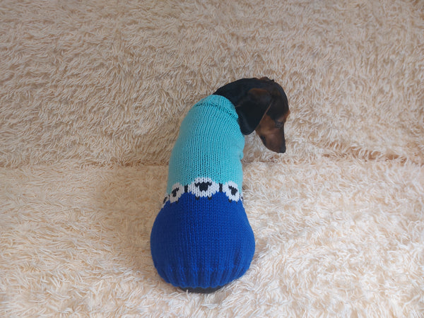 Pet clothes with sheep dog sweater with sheep, sheep dachshund clothes jumper