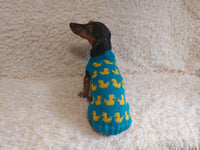 Dog clothes jumper with ducks-Clothes for dogs sweater with ducks, jumper with ducks for dachshund