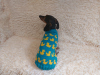 Dog clothes jumper with ducks-Clothes for dogs sweater with ducks, jumper with ducks for dachshund