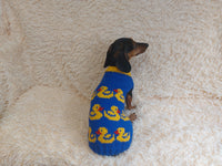 Dog clothes jumper with ducks-Clothes for dogs sweater with ducks, jumper with ducks for dachshund