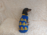 Dog clothes jumper with ducks-Clothes for dogs sweater with ducks, jumper with ducks for dachshund
