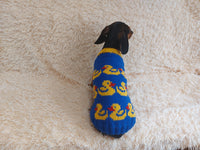 Dog clothes jumper with ducks-Clothes for dogs sweater with ducks, jumper with ducks for dachshund