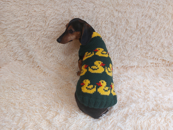 Dog clothes jumper with ducks-Clothes for dogs sweater with ducks, jumper with ducks for dachshund