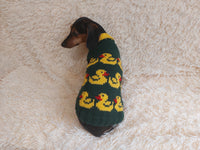 Dog clothes jumper with ducks-Clothes for dogs sweater with ducks, jumper with ducks for dachshund