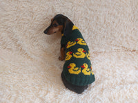 Dog clothes jumper with ducks-Clothes for dogs sweater with ducks, jumper with ducks for dachshund