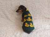 Dog clothes jumper with ducks-Clothes for dogs sweater with ducks, jumper with ducks for dachshund