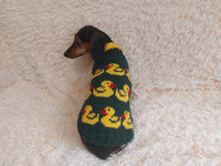 Dog clothes jumper with ducks-Clothes for dogs sweater with ducks, jumper with ducks for dachshund