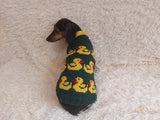 Dog clothes jumper with ducks-Clothes for dogs sweater with ducks, jumper with ducks for dachshund