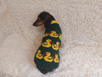 Dog clothes jumper with ducks-Clothes for dogs sweater with ducks, jumper with ducks for dachshund