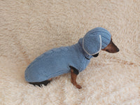 Alpaca Wool Rabbit Pet Costume and Hat with Ears--Sweater and Hat Set with Dog Ears