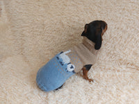 Alpaca wool clothes dog sweater with llama and sheep
