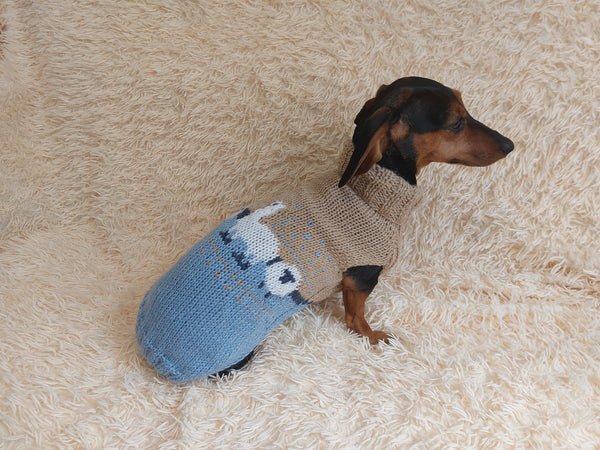 Alpaca wool clothes dog sweater with llama and sheep