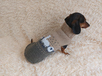 Alpaca wool clothes dog sweater with llama and sheep