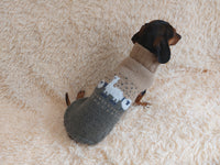 Alpaca wool clothes dog sweater with llama and sheep