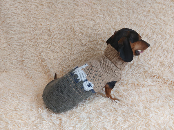 Alpaca wool clothes dog sweater with llama and sheep