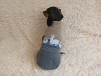 Alpaca wool clothes dog sweater with llama and sheep