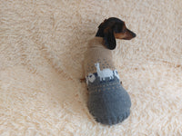 Alpaca wool clothes dog sweater with llama and sheep