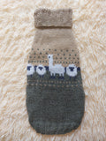 Alpaca wool clothes dog sweater with llama and sheep