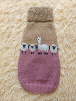 Alpaca wool clothes dog sweater with llama and sheep