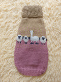 Alpaca wool clothes dog sweater with llama and sheep