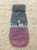 Alpaca wool clothes dog sweater with llama and sheep