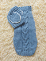 Alpaca Wool Rabbit Pet Costume and Hat with Ears--Sweater and Hat Set with Dog Ears
