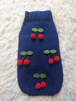 Pet clothes with cherries dog sweater with cherries