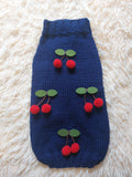 Pet clothes with cherries dog sweater with cherries
