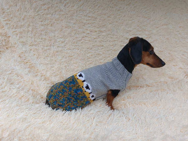 Sheep Dog Sweater: Hand-Knitted Wool Blend Pet Clothes