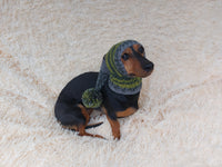Knitted hat with pom pom for dogs, dachshund hat