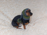 Knitted hat with pom pom for dogs, dachshund hat
