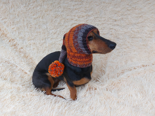 Santa Dog Hat with Pompom: Wool Blend Elf Outfit
