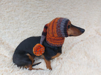 Santa Dog Hat with Pompom: Wool Blend Elf Outfit
