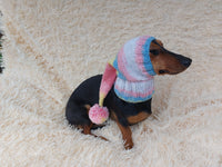 Santa Hat for Dog with Pompom, Christmas Santa Hat for Dachshund or Small Dog with Pompom, Dog Christmas Hat, Santa Dog Hat, Elf Dog Outfit